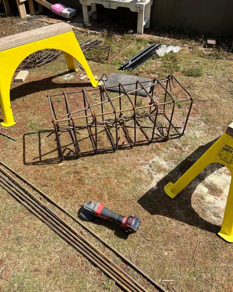 A steel reinforcement cage prepared by TJC Building