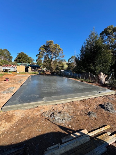 A finished concrete slab poured by TJC Building